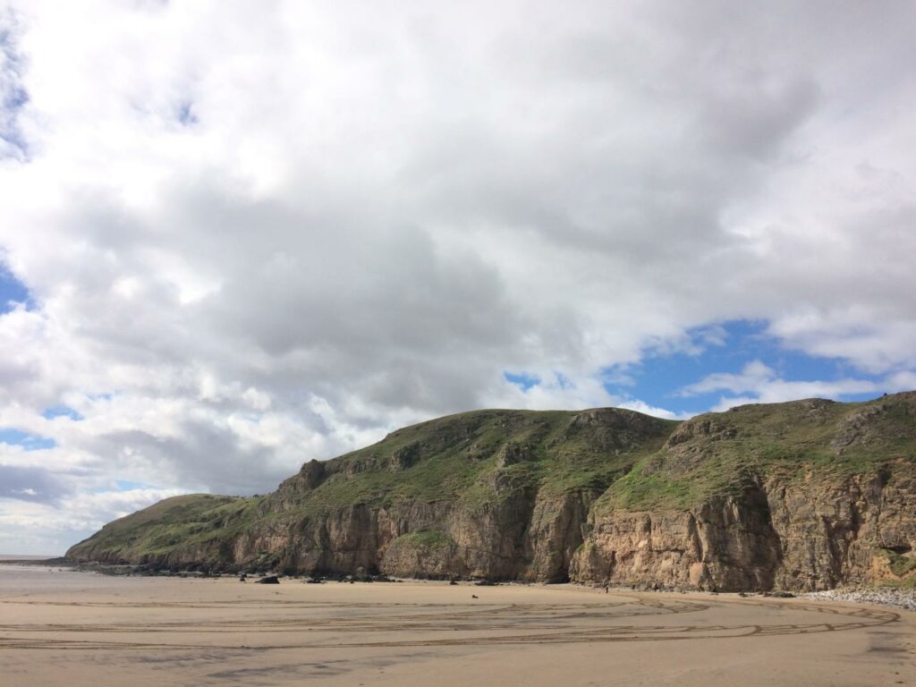 View of beach at National Trust Brean Down